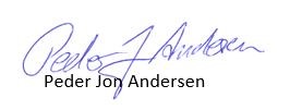 Peder Jon Andersen underskrift