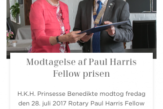 H.K.H. Prinsesse Benedickte modtog en Paul Harris Fellow